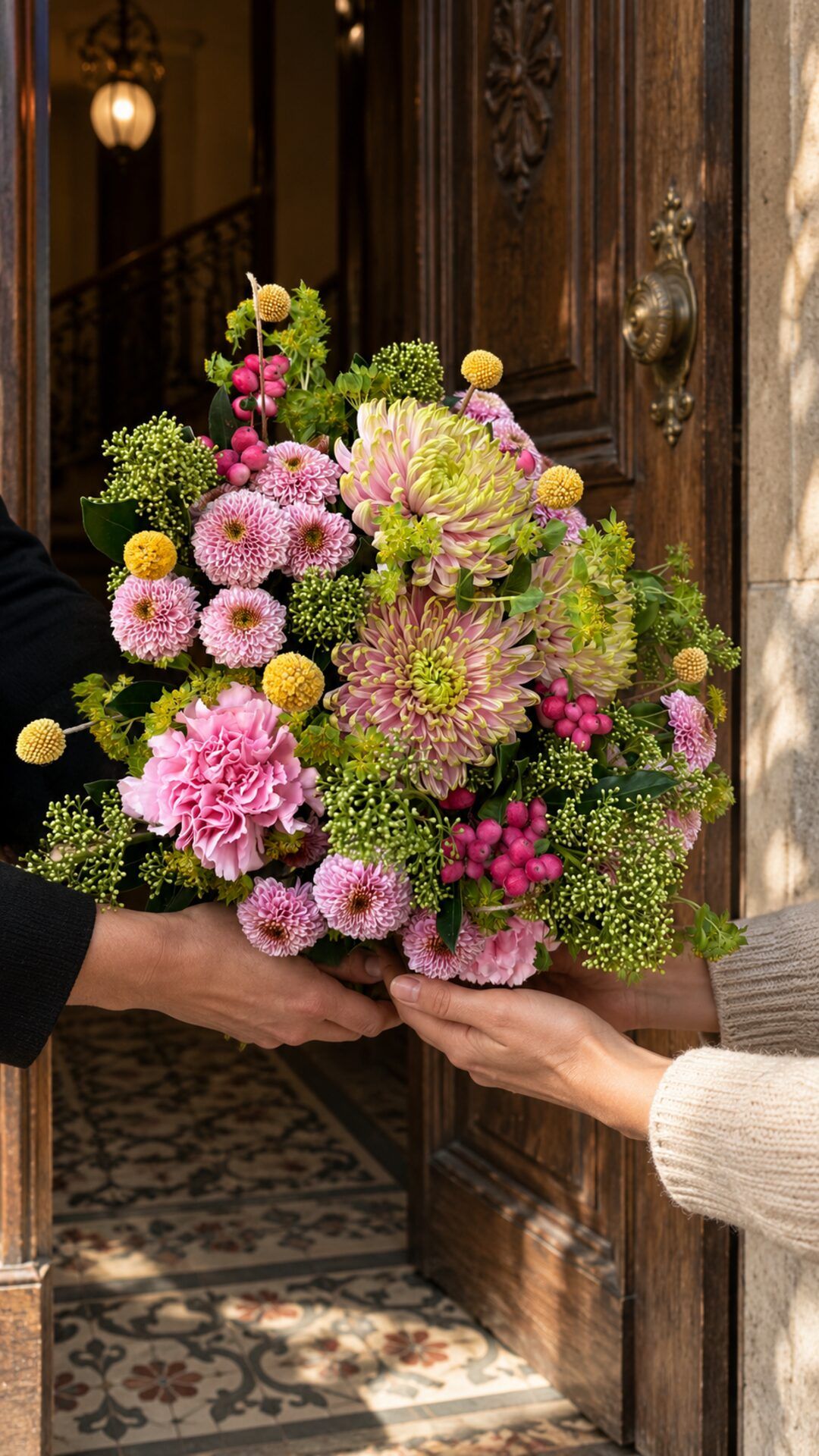 Lliurament de flors a una empresa